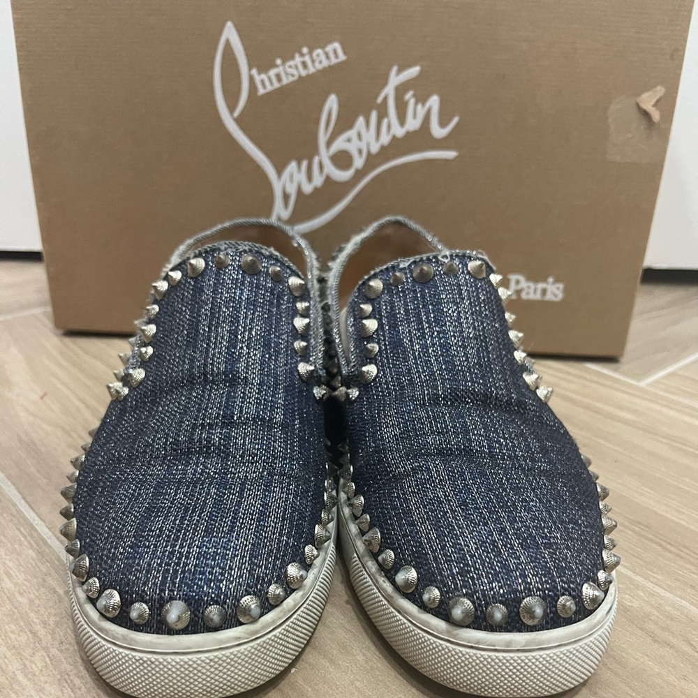 Christian Louboutin Blue Denim Sneakers